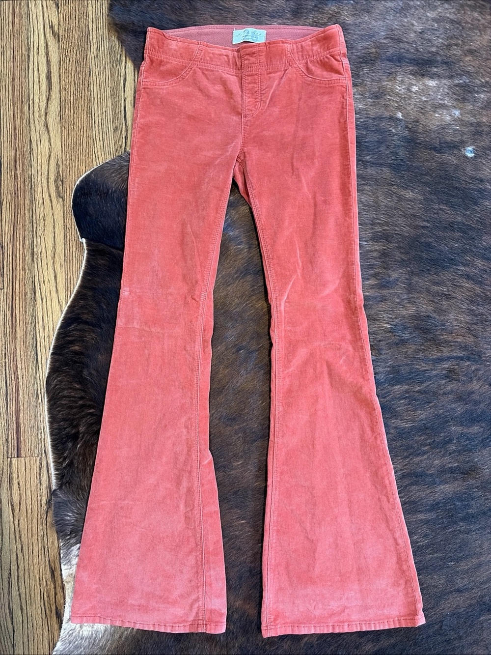 Free People We The Free Corduroy Flare Pants Rust 26 Bell Bottom Boho Hippie